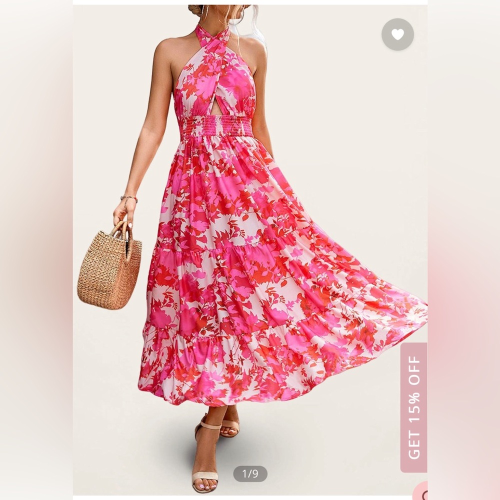 Floral Pink Maxi Dress